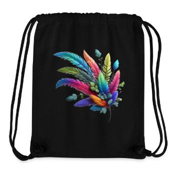 Farbenfrohe Federn. Lebendig und detailreiche - Stanley/Stella recycelter Gym Bag - Schwarz - Vorne