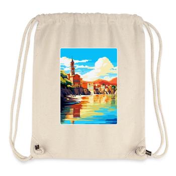 San Sebastian Spanien Vintage Reiseplakat Souvenir - Stanley/Stella recycelter Gym Bag - Naturweiß - Vorne