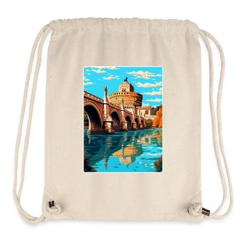 St Angelo Bridge Italy Vintage Travel Poster WPA - Stanley/Stella Recycled Gym Bag - natural - Front