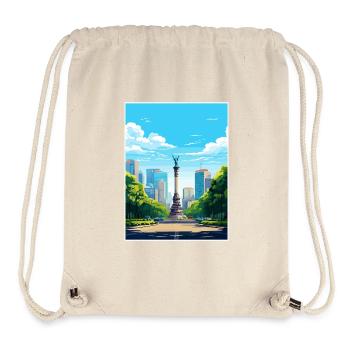 Mexiko-Stadt Vintage Reiseplakat Souvenir - Stanley/Stella recycelter Gym Bag - Naturweiß - Vorne