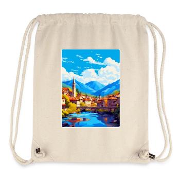 Sarajevo Bosnie-Herzégovine Affiche de voyage vintage - Sac à cordon recyclé Stanley/Stella - blanc naturel - Devant