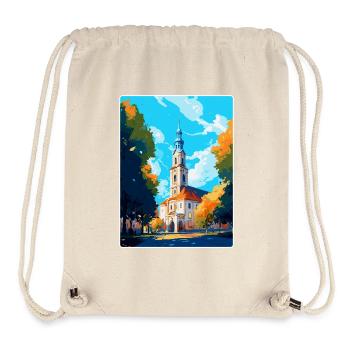 Bialystok Pologne Vintage Voyage Poster Art Mural - Sac à cordon recyclé Stanley/Stella - blanc naturel - Devant