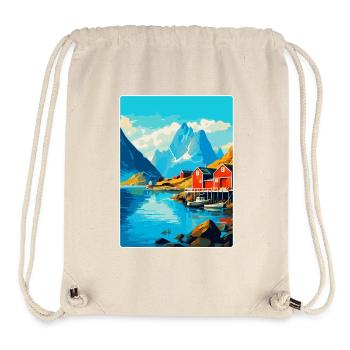 Lofoten Norwegen Vintage Reiseposter WPA - Stanley/Stella recycelter Gym Bag - Naturweiß - Vorne
