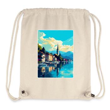 Bregenz Autriche Affiche de voyage vintage souvenir WPA - Sac à cordon recyclé Stanley/Stella - blanc naturel - Devant