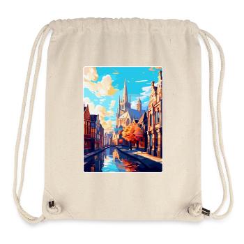 Gent Belgien Vintage Reiseplakat WPA Souvenir - Stanley/Stella recycelter Gym Bag - Naturweiß - Vorne