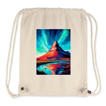 Kirkjufell Islande Poster de voyage vintage souvenir - Sac à cordon recyclé Stanley/Stella - blanc naturel - Devant