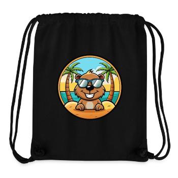 Biber Lustige Cartoon Sommer Strand Sonnenbrille Cool - Stanley/Stella recycelter Gym Bag - Schwarz - Vorne