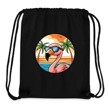 Flamingo Funny Cartoon Summer Beach Sunglasses - Stanley/Stella Recycled Gym Bag - black - Front