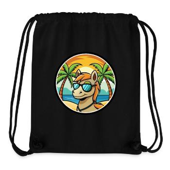 Pony Lustige Cartoon Sommer Strand Sonnenbrille Aufkleber - Stanley/Stella recycelter Gym Bag - Schwarz - Vorne