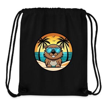 Biber Lustige Cartoon Sommer Strand Sonnenbrille Cool - Stanley/Stella recycelter Gym Bag - Schwarz - Vorne