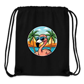 Flamingo Funny Cartoon Summer Beach Sunglasses - Stanley/Stella Recycled Gym Bag - black - Front
