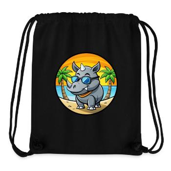 Rhino Funny Cartoon Summer Beach Sunglasses Cool - Stanley/Stella Recycled Gym Bag - black - Front
