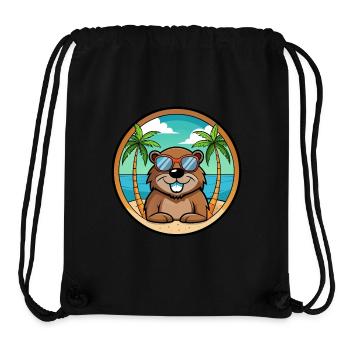 Biber Lustige Cartoon Sommer Strand Sonnenbrille Cool - Stanley/Stella recycelter Gym Bag - Schwarz - Vorne
