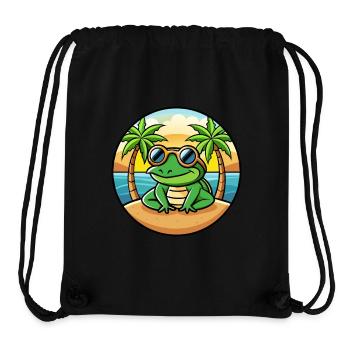 Frosch Lustige Cartoon Sommer Strand Sonnenbrille Aufkleber - Stanley/Stella recycelter Gym Bag - Schwarz - Vorne