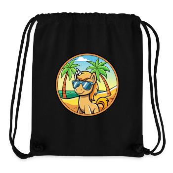 Pony Lustige Cartoon Sommer Strand Sonnenbrille Aufkleber - Stanley/Stella recycelter Gym Bag - Schwarz - Vorne