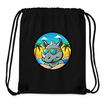 Rhino Funny Cartoon Summer Beach Sunglasses Cool - Stanley/Stella Recycled Gym Bag - black - Front