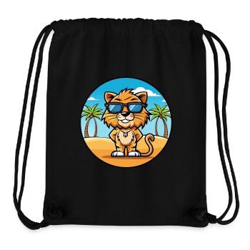 Liger Hybrid Löwe Tiger Katzenrasse Cartoon Strand - Stanley/Stella recycelter Gym Bag - Schwarz - Vorne