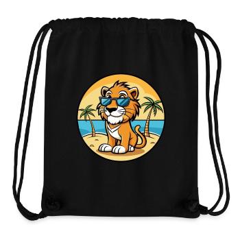Liger Hybrid Löwe Tiger Katzenrasse Cartoon Strand - Stanley/Stella recycelter Gym Bag - Schwarz - Vorne