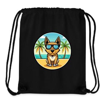 Lancashire Heeler Dog Breed Cartoon Sunglass Beach - Stanley/Stella Recycled Gym Bag - black - Front