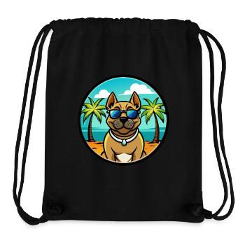 Perro De Presa Canario Hunderasse Cartoon Strand - Stanley/Stella recycelter Gym Bag - Schwarz - Vorne