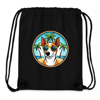 Glatte Foxterrier Hunderasse Cartoon Sonnenbrille - Stanley/Stella recycelter Gym Bag - Schwarz - Vorne