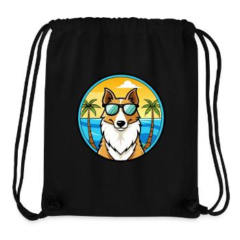 Smooth Collie Hunderasse Cartoon Sonnenbrille Strand - Stanley/Stella recycelter Gym Bag - Schwarz - Vorne