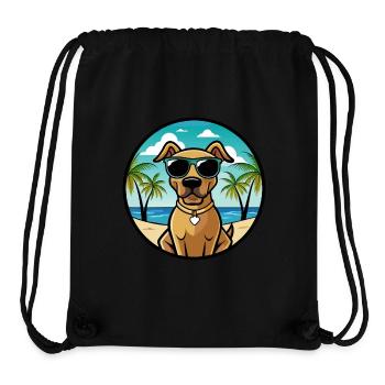 Black Mouth Cur Dog Breed Cartoon Sunglasses Beach - Stanley/Stella Recycled Gym Bag - black - Front