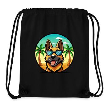 German Shepherd Dog Breed Cartoon Sunglasses Beach - Stanley/Stella Recycled Gym Bag - black - Front