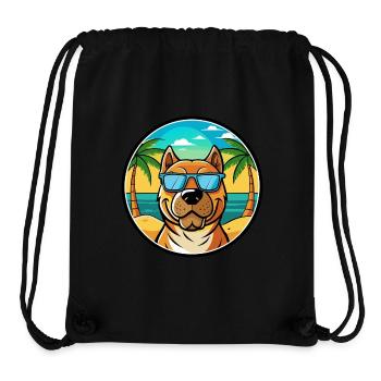 Perro De Presa Canario Hunderasse Cartoon Strand - Stanley/Stella recycelter Gym Bag - Schwarz - Vorne