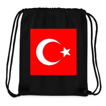 Turquie - Drapeau turc - Sac à cordon recyclé Stanley/Stella - noir - Devant