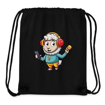 Schaf Lustige Zeichentrickfigur Kopfhörer Musik - Stanley/Stella recycelter Gym Bag - Schwarz - Vorne