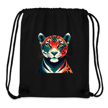 Leopard Cartoon Figur Buntes Haustier Tier - Stanley/Stella recycelter Gym Bag - Schwarz - Vorne