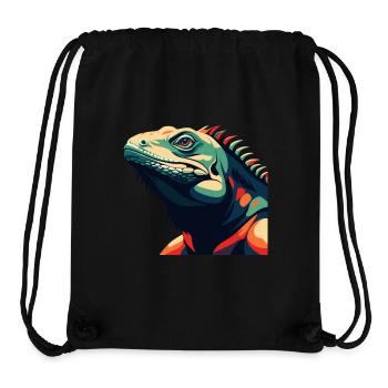 Iguana Cartoon Character Colorful Pet Animal - Stanley/Stella Recycled Gym Bag - black - Front