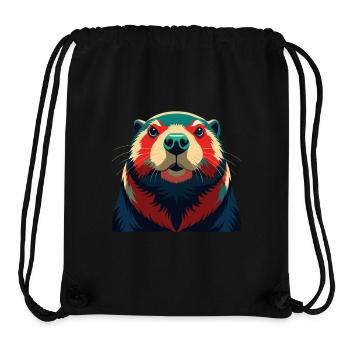 Biber Cartoon Figur Buntes Haustier Tier - Stanley/Stella recycelter Gym Bag - Schwarz - Vorne