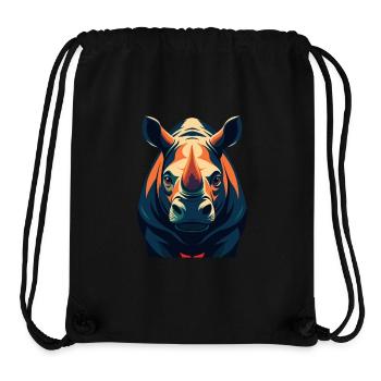 Rhino Cartoon Character Colorful Pet Animal - Stanley/Stella Recycled Gym Bag - black - Front