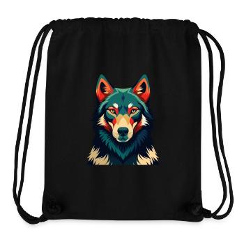 Wolf Cartoon Figur Buntes Haustier Tier - Stanley/Stella recycelter Gym Bag - Schwarz - Vorne