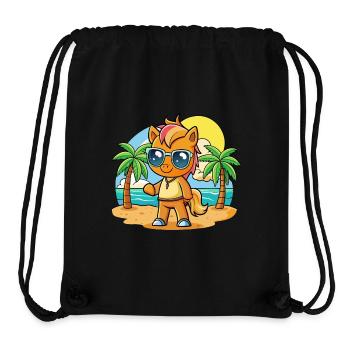 Pony Lustige Cartoon Sommer Strand Sonnenbrille - Stanley/Stella recycelter Gym Bag - Schwarz - Vorne