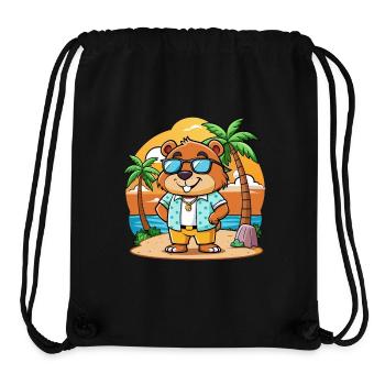 Biber Lustige Cartoon Sommer Strand Sonnenbrille - Stanley/Stella recycelter Gym Bag - Schwarz - Vorne
