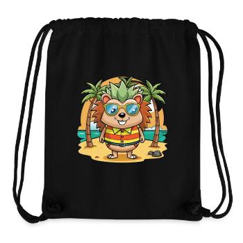 Igel Lustige Cartoon Sommer Strand Sonnenbrille - Stanley/Stella recycelter Gym Bag - Schwarz - Vorne