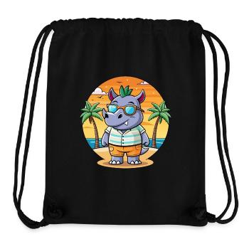 Rhino Funny Cartoon Summer Beach Sunglasses - Stanley/Stella Recycled Gym Bag - black - Front