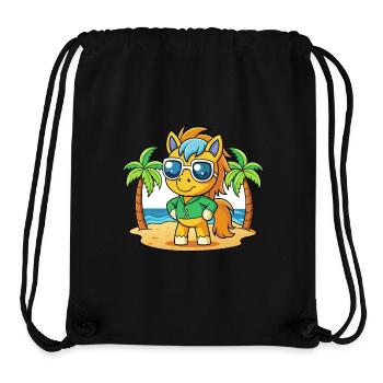 Pony Lustige Cartoon Sommer Strand Sonnenbrille - Stanley/Stella recycelter Gym Bag - Schwarz - Vorne