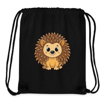 Igel Niedliche Maskottchen Zeichentrickfigur Kawaii - Stanley/Stella recycelter Gym Bag - Schwarz - Vorne