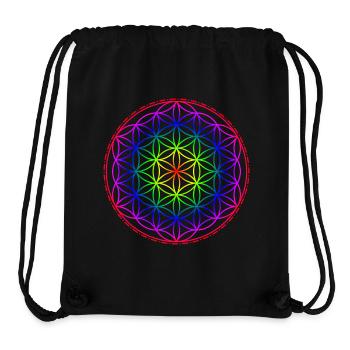 Flower of Life Regenbogen - Stanley/Stella recycelter Gym Bag - Schwarz - Vorne