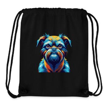 Griffon Bruxellois Hunderasse Karikatur Kawaii - Stanley/Stella recycelter Gym Bag - Schwarz - Vorne