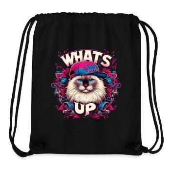 Was geht ab Heilige Birma Katze Birmakatze - Stanley/Stella recycelter Gym Bag - Schwarz - Vorne