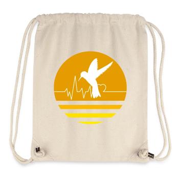 Colibri orange pastel - Sac à cordon recyclé Stanley/Stella - blanc naturel - Devant