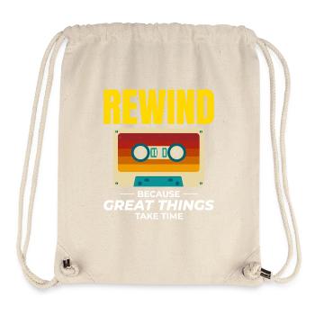 Cassette Tape Rewinding 80s Nostalgia Retro 1980s - Stanley/Stella Recycled Gym Bag - natural - Front