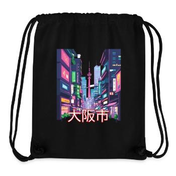 Osaka City Glow - Stanley/Stella recycelter Gym Bag - Schwarz - Vorne