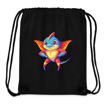Stingray Buntes Kawaii Cartoon Meerestier - Stanley/Stella recycelter Gym Bag - Schwarz - Vorne