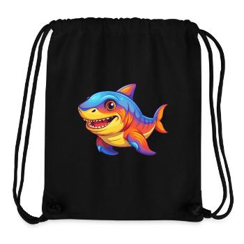 Cookiecutter Shark Colorful Kawaii Cartoon Clipart - Stanley/Stella Recycled Gym Bag - black - Front